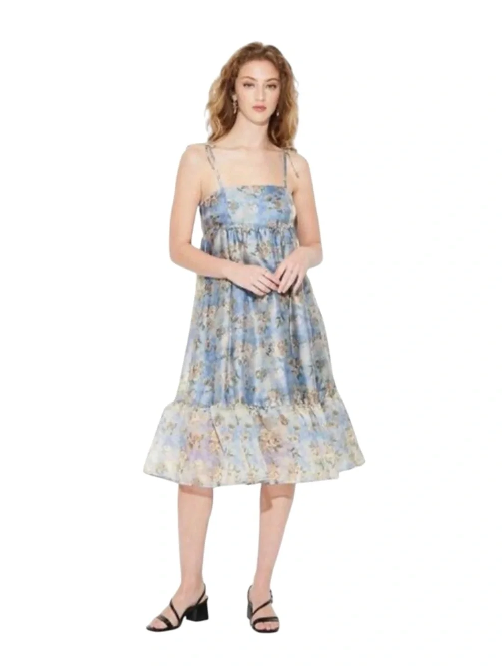 wild fable dress Women's Flounce Tiered Maxi A-Line Dress